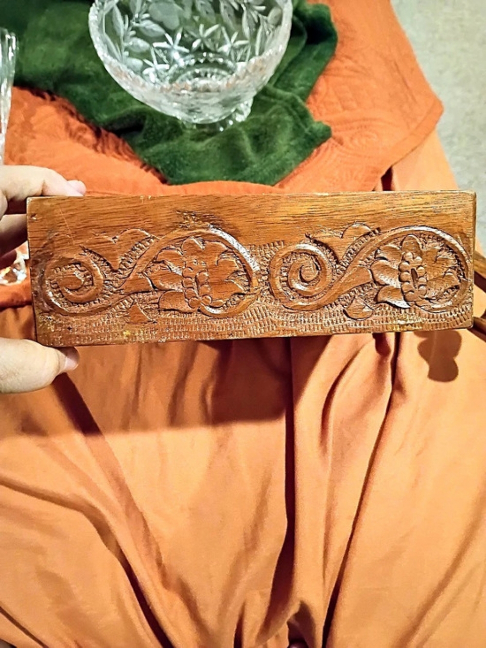 Carved Wood Decorative Napkin Box